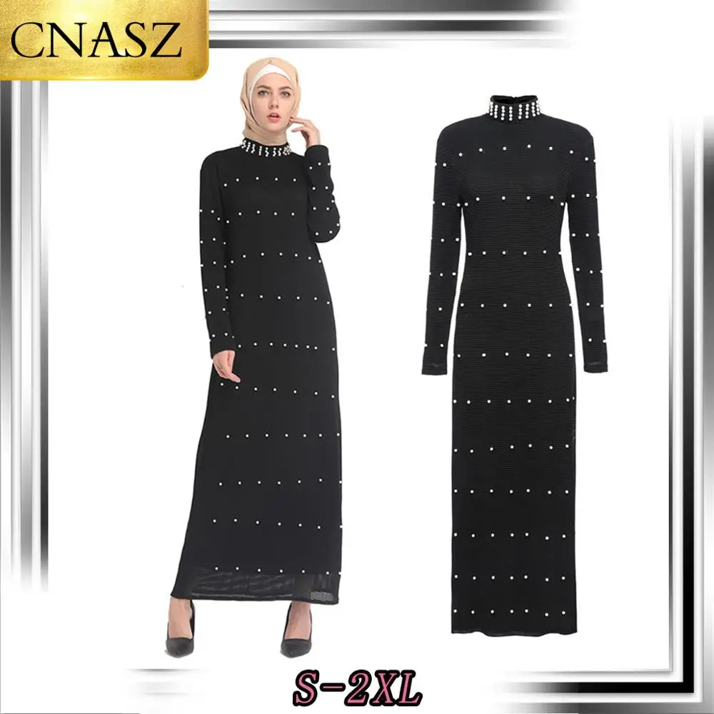 2019 Muslim islamic Dress Abaya Turkey Slim Long Sleeve Amazon Explosions Sleek Minimalist Elegant Women's Clothing | Тематическая