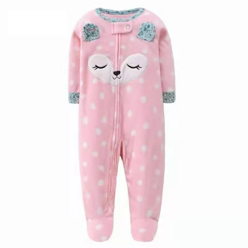 Комбинезон флисовый на молнии с длинным рукавом для новорожденных зимняя одежда