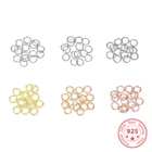 30 шт. 925 стерлингового серебра Цвет 33.545 мм соединительные кольца Разделение кольца Разъемы Diy конечные бусины в форме цветов, делая аксессуары оптом