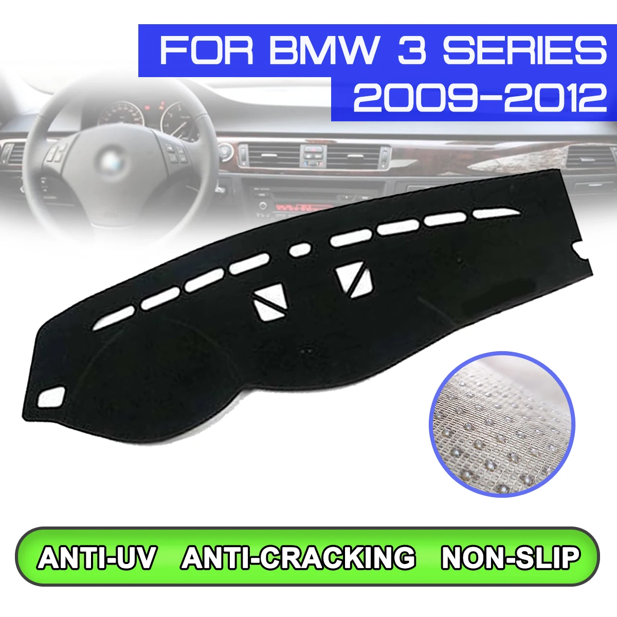 

Коврик для приборной панели автомобиля, нескользящий коврик для приборной панели с защитой от ультрафиолета, затеняющая наклейка для BMW 3 се...