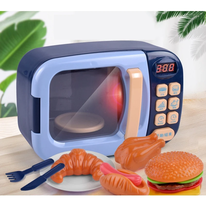 Микроволновый кухонный игровой набор для детей с имитацией пищи электрическая