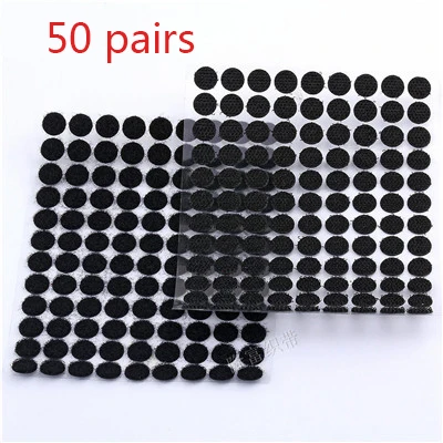 50pairs black Boob лента самоклеящаяся крепежная лента велькрос точки палочки 10 мм нейлоновая липучка волшебная лента 1 см Velcros Adhesivo для инструментов 100 пара - Цвет: 50pairs black