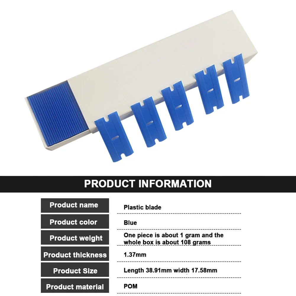 

100Pcs Plastic Razor Blade for Scraper Carbon Vinyl Film Wrapping Squeegee Sticker Glue Remover Car Window Cleaner Plastic Blade