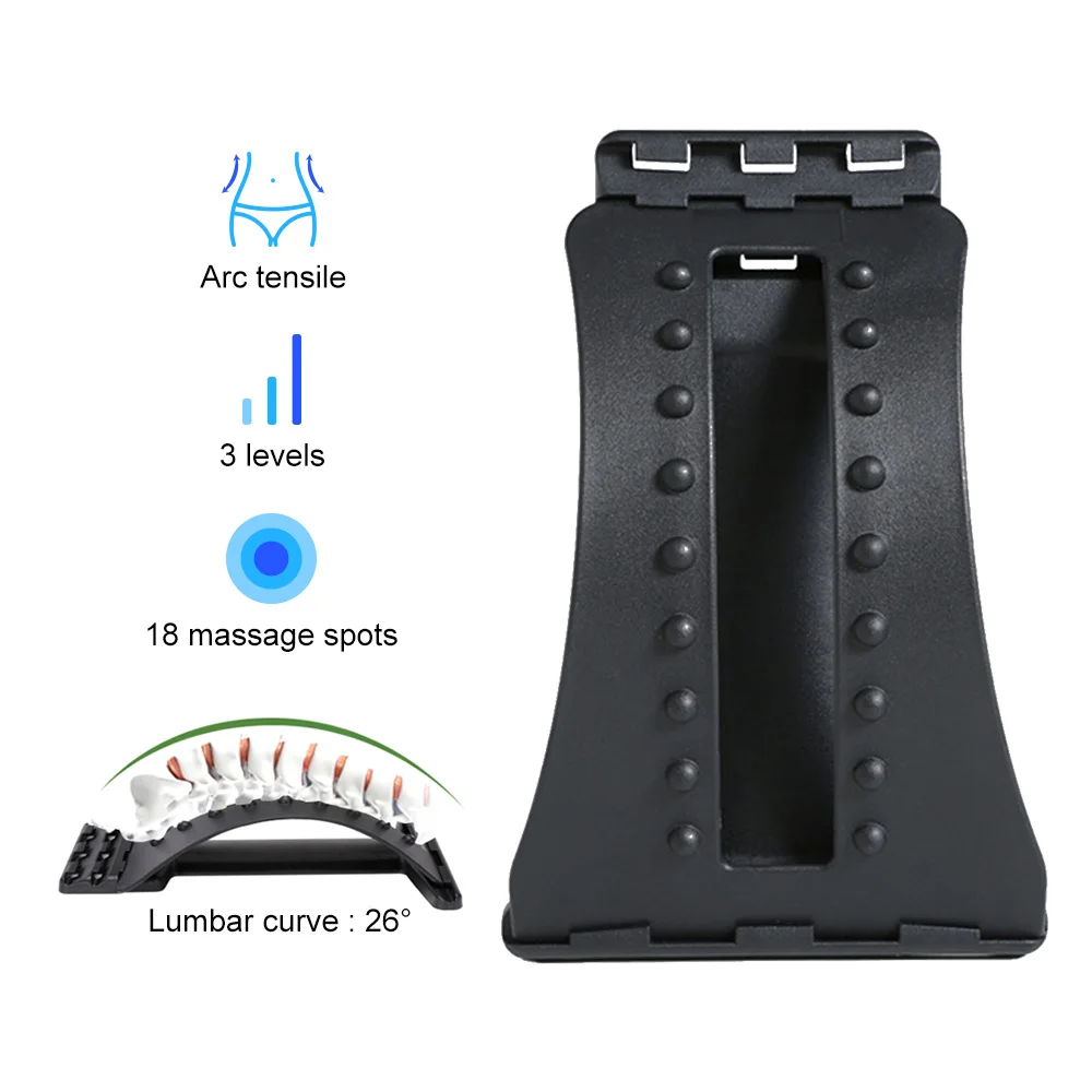 

Waist Cushion Lumbar Back Massager Back Stretcher Fitness Relaxation Pain Relief Lumbar Support Spine Posture Corrector