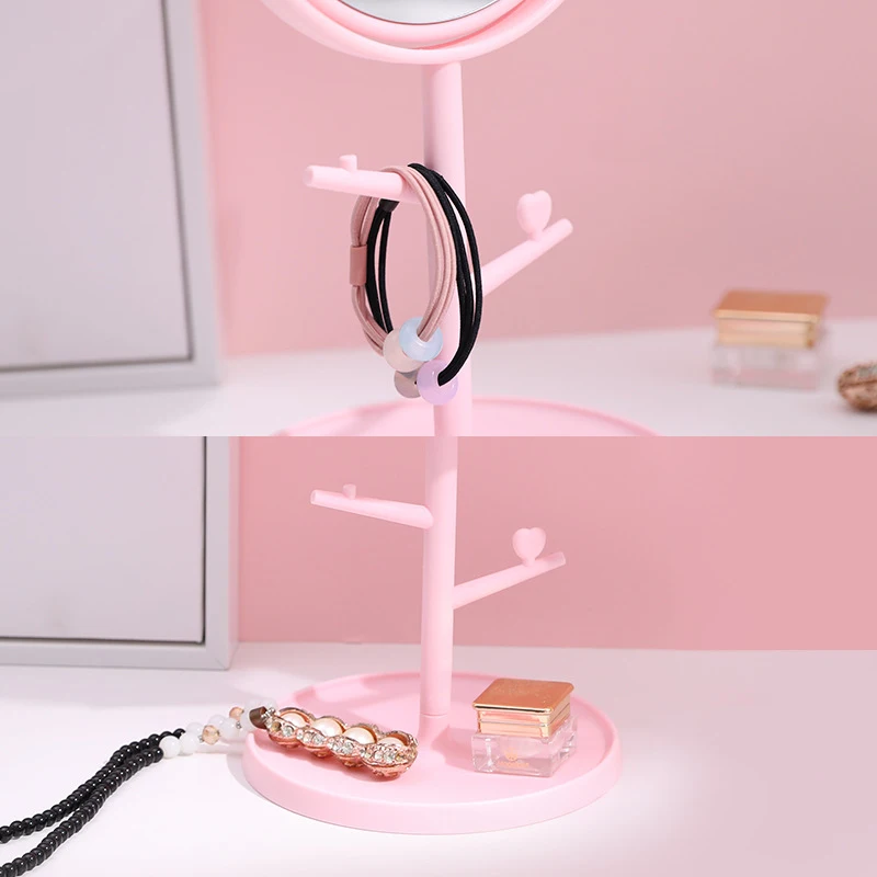 Зеркало косметическое с подставкой для ювелирных изделий вращающееся на 360 ° |