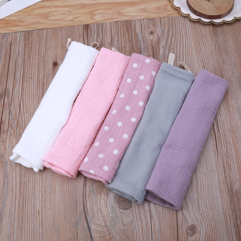 

5pcs Cotton Square Muslin Baby Nursing Towel 4 Layers Water Washing Handkerchief Newborn Burp Cloth