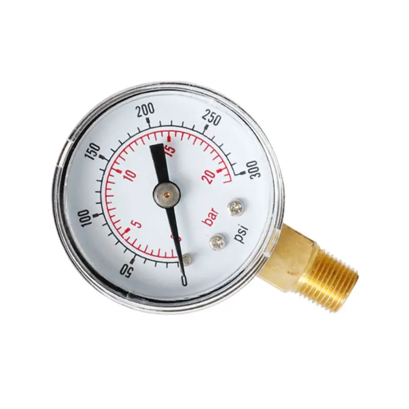 Манометр 40 мм циферблат 1/8 дюйма BSPT Vertical 15 30 60.100 160 200 300 PSI & Bar | Инструменты
