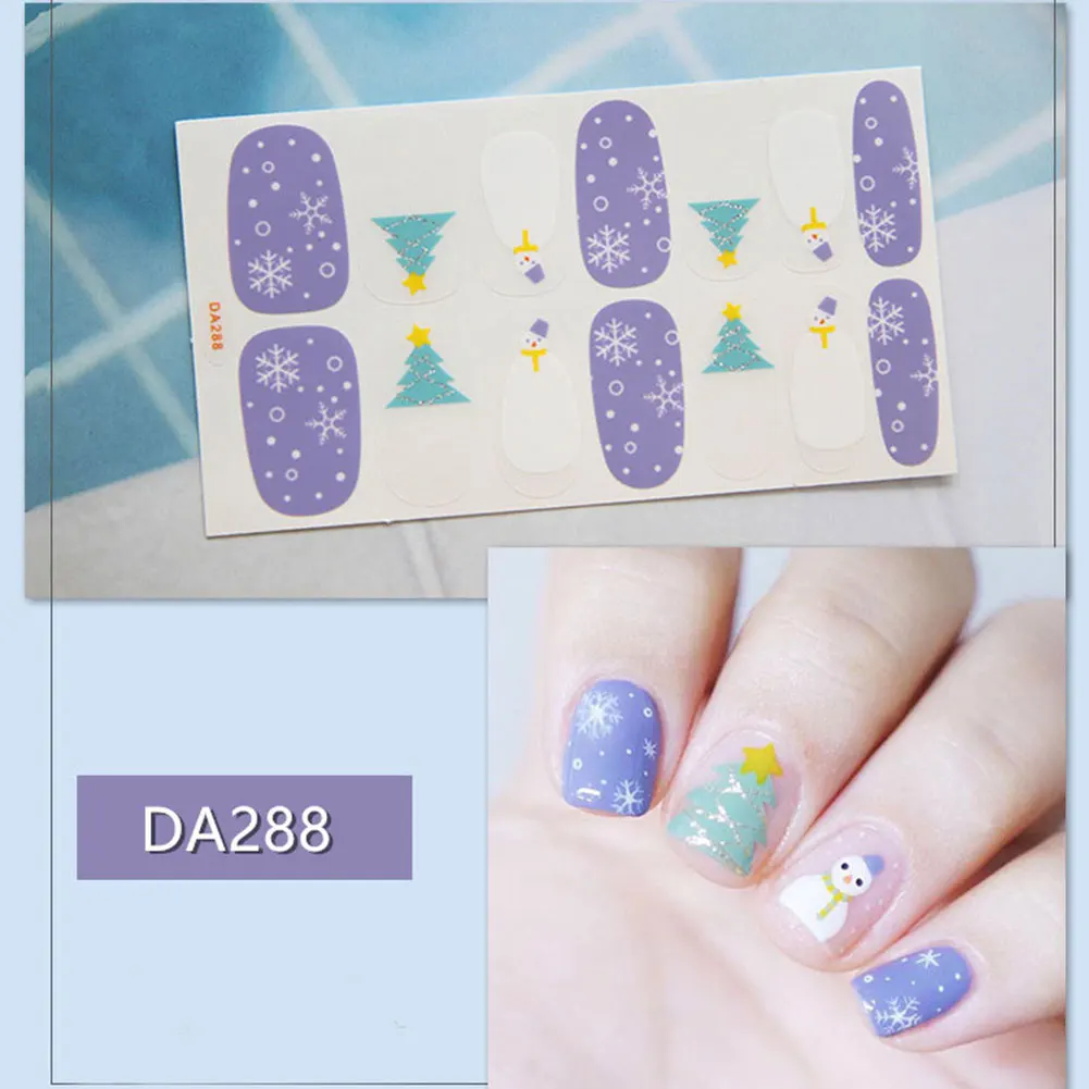 Водонепроницаемый Рождественская наклейка для Ногтей Полное покрытие