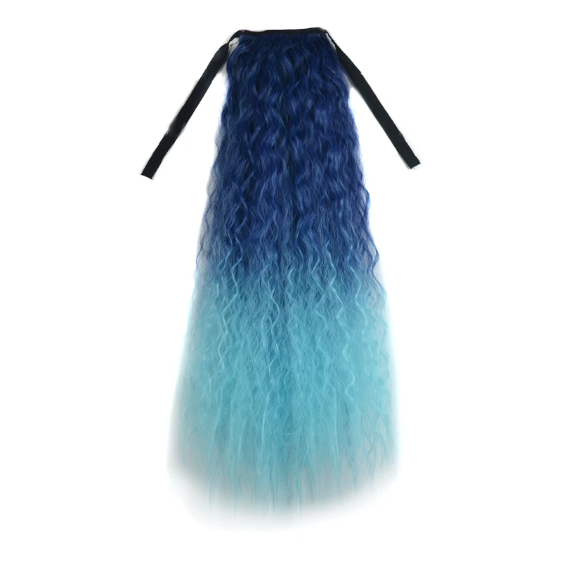 

Synthetic Curly Ponytail Natural Ombre Hair 7 Colors Synthetic Hairpiece For African Afro Women Fake Clip In Hair Extension