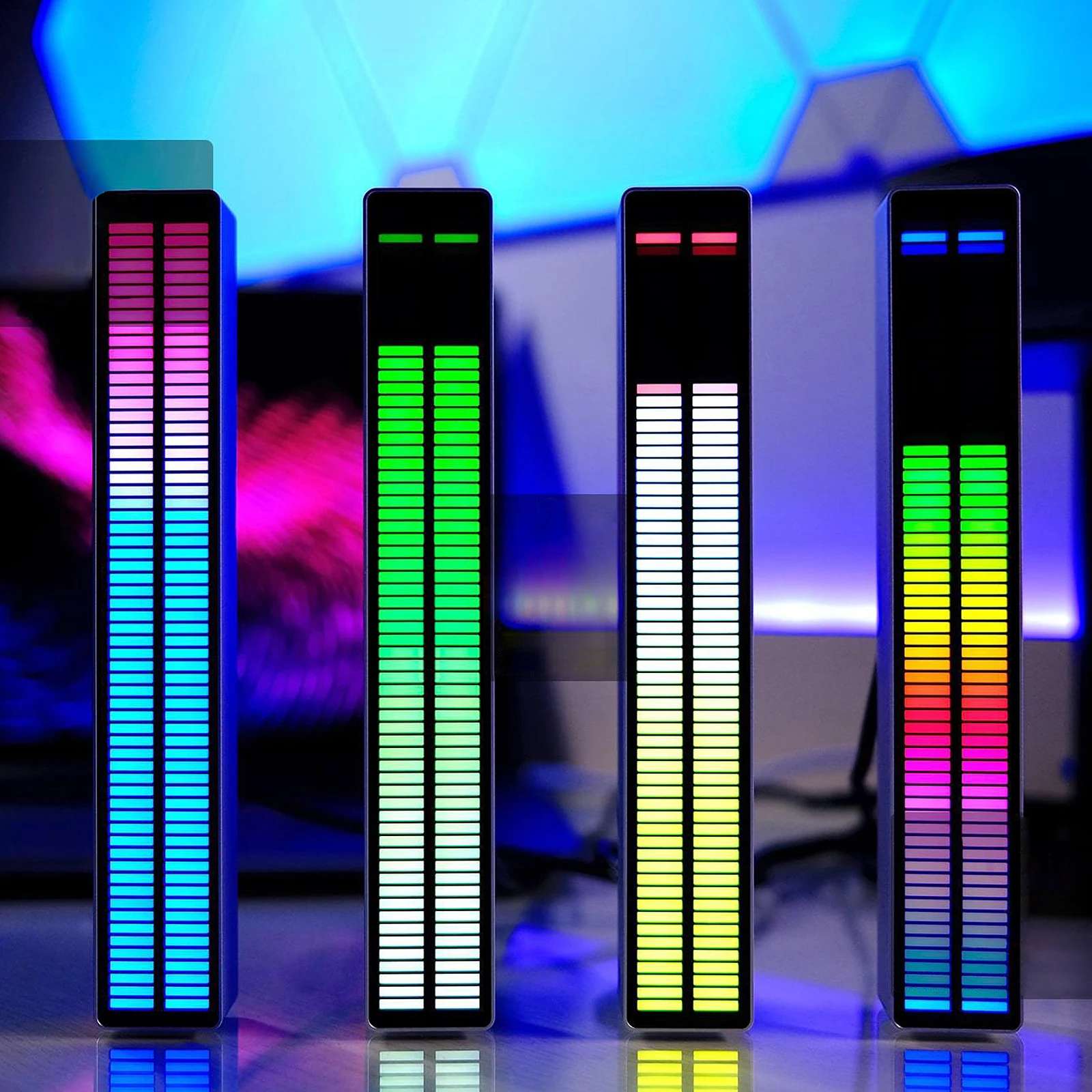 Nobsound 128-Bit RGB светодиодный микрофоном + линии стерео измеритель уровня звука
