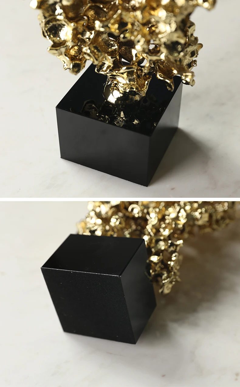 Металлическая черная мраморная статуя украшения ручной работы рождественские