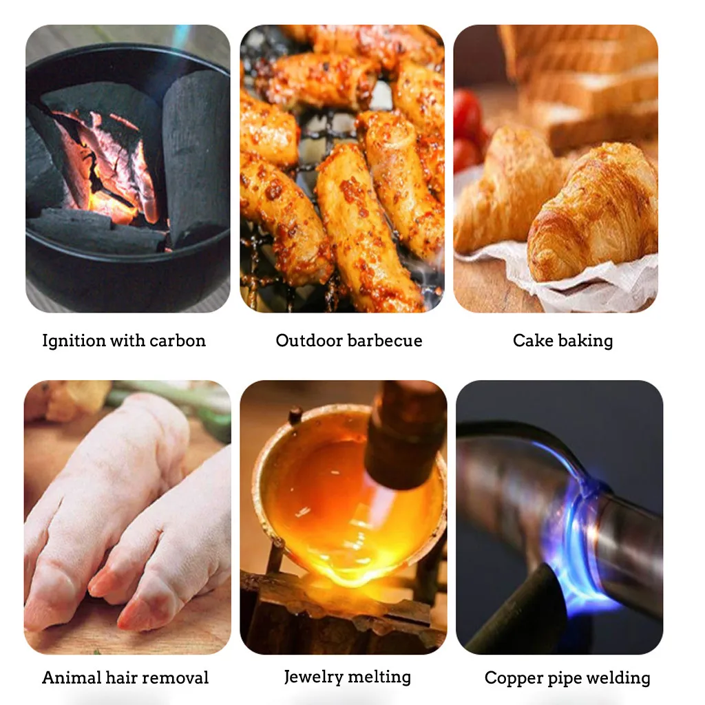 

Kitchen Torch Butane Lighter Chef Cooking Torch Lighters Adjustable Flame Lighter BBQ Ignition Spray Gun Picnic Tools(No Gas)