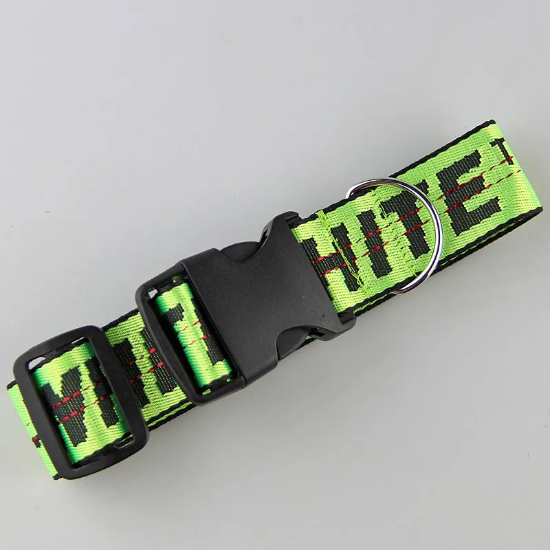 Green dog collar Модный нейлоновый поводок и ошейник для собак с регулируемым принтом a02 - Цвет: Green dog collar