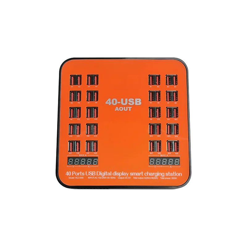 200W Multiport 40 Port USB Charger Station LED Display For iPhone iPad Xiaomi Samsung Huawei Mobile Phone Tablet Adapter | Мобильные