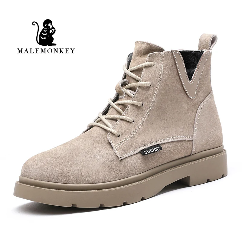 Женские замшевые ботинки на шнуровке черные повседневные ботильоны из коровьей