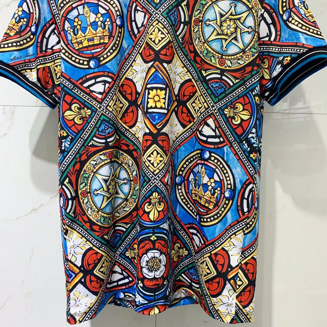 

Summer Men/women's retro print hot fashion Tee shirt high quality cotton T-shirt B756