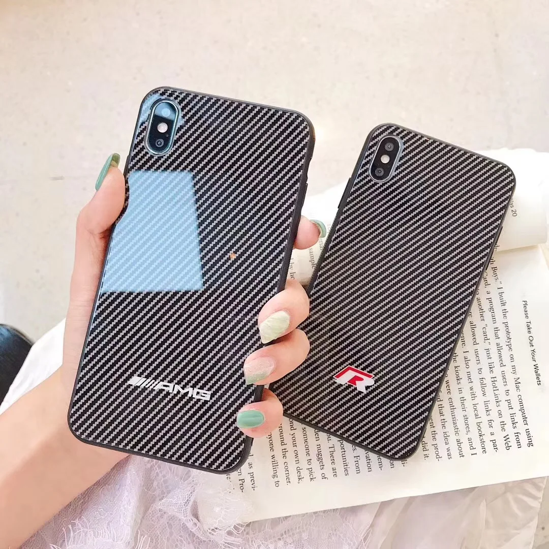 Роскошный брендовый чехол для телефона из углеродного волокна iPhone 7 8 6 s Plus 11 pro X XS