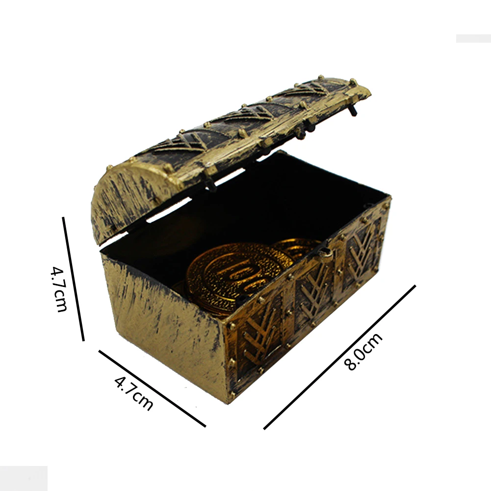 

10pcs Home Decor Organizer Gift Desktop Festival Jewelry Storage Pirate Trinket Treasure Chest Mini Accessories Vintage Children