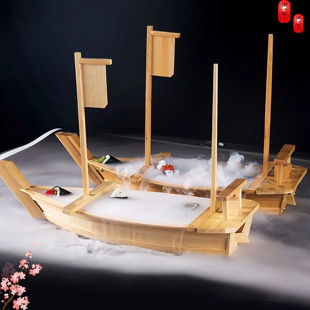 

Japanese Cuisine Sushi Boats Bamboo Sushi Plate Boat Shaped Plate Sashimi Assorted Cold Dishes Tableware Practical Snack Tray