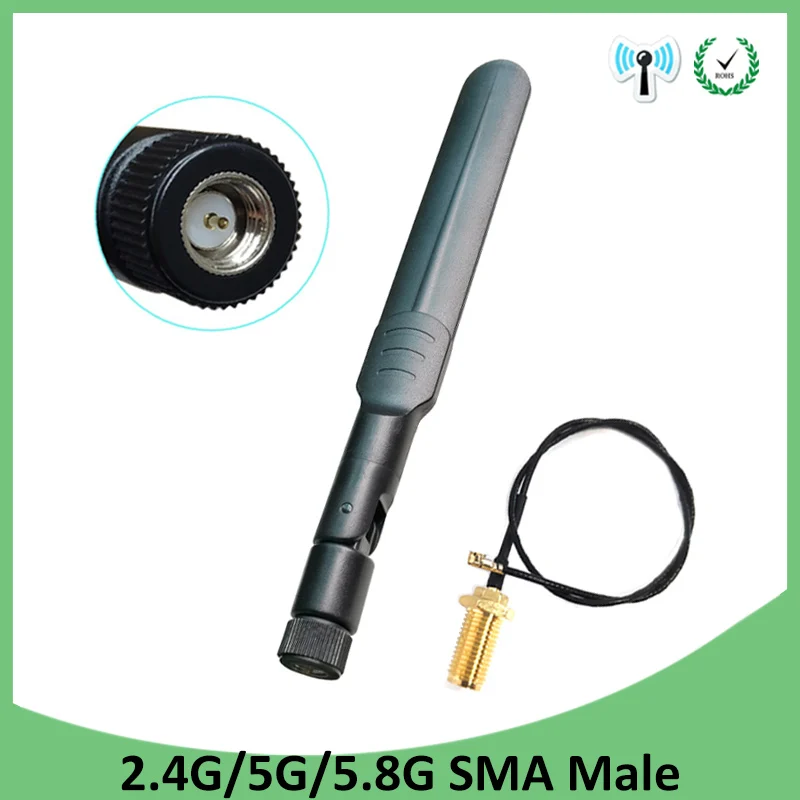 2,4 GHz 5GHz 5,8 Ghz антенна 5dBi SMA разъем двухдиапазонный wifi антенна+ 21cm RP-SMA