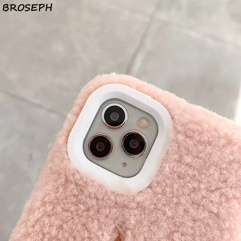 Для iphone 11 Pro Max чехол милый 3D вышитый шарф медведь теплый плюшевый Чехол Мягкий ТПУ