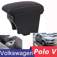 for volkswagen polo v armrest box universal car center console caja modification double raised with usb no assembly