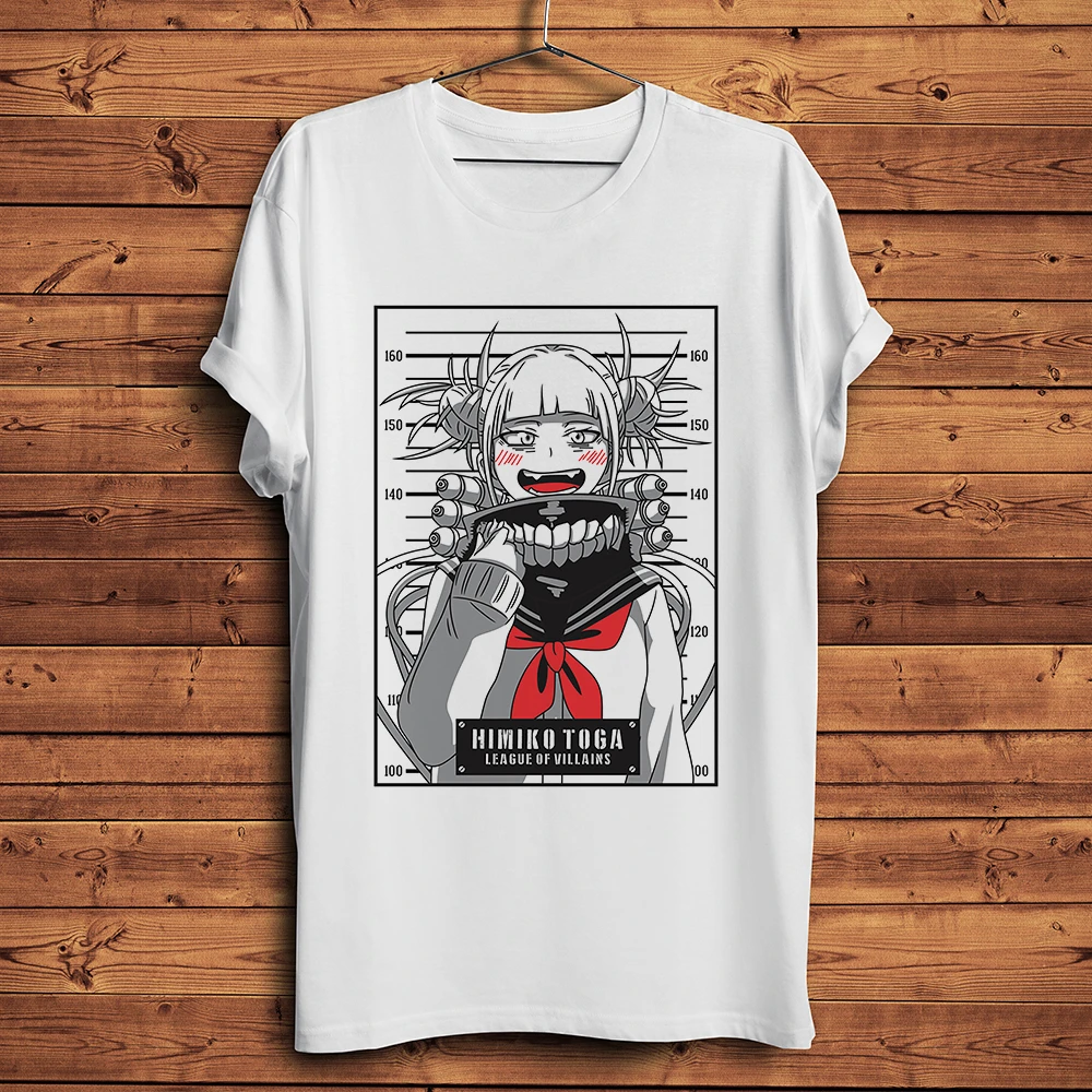 

Himiko Toga krzyż moje ciało śmieszne anime t shirt mężczyźni lato nowy biały dorywczo krótka koszulka Unisex mój bohater Academ