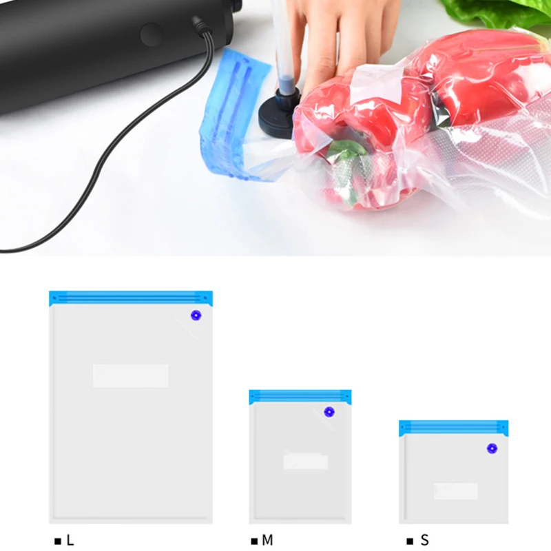 Mini Automatic Compression Vacuum Pump Househoud Sealer Clamp Snack Fresh Food Rod Strip Kitchen Tool with Bags Us Plug | Бытовая