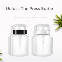 200ml empty plastic nail polish remover alcohol liquid containers press pumping dispenser bottle for nail art uv gel cleane