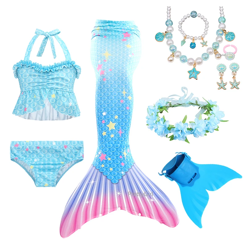 Женский костюм Русалочки купальный с моноластами для девочек платье плявечерние