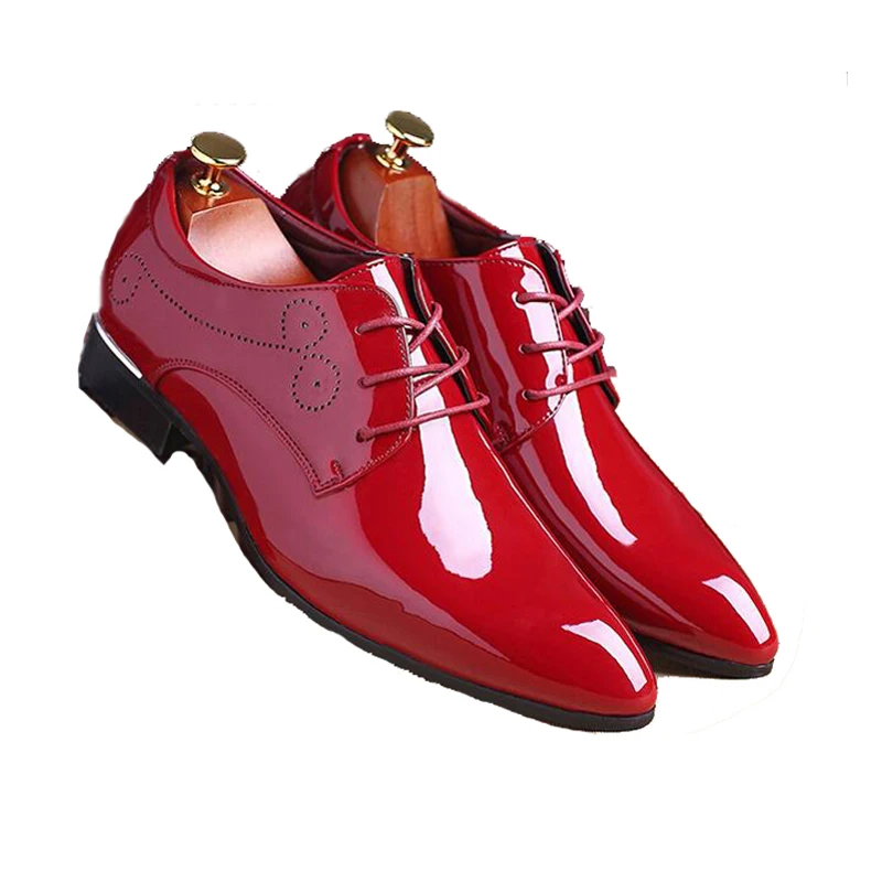 CPI/Большие размеры 47 48 мужские свадебные туфли из лакированной кожи цвет черный