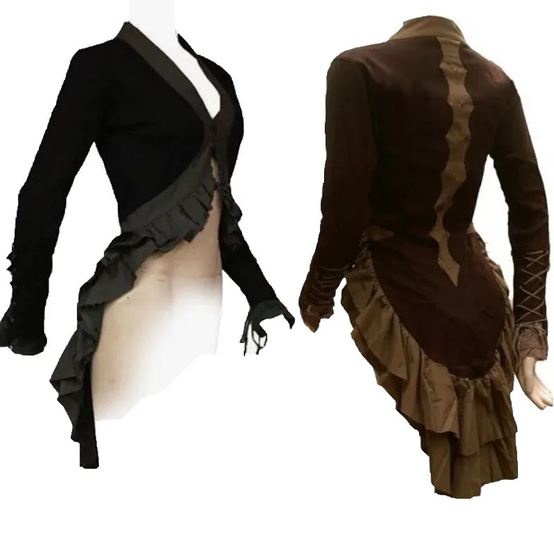 Для взрослых для женщин в винтажном стиле Цвет Черный В викторианском смокинг