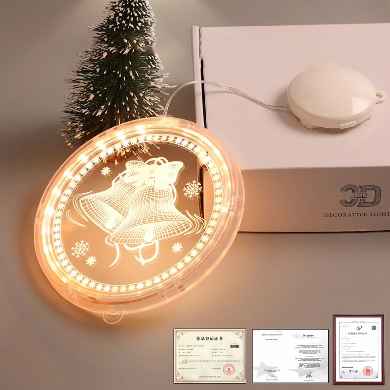 

Holiday Light Christmas Decoration Lamp Room Decor Accessories Christmas Hanging Lights Snowman And Merry Christmas LED Lights