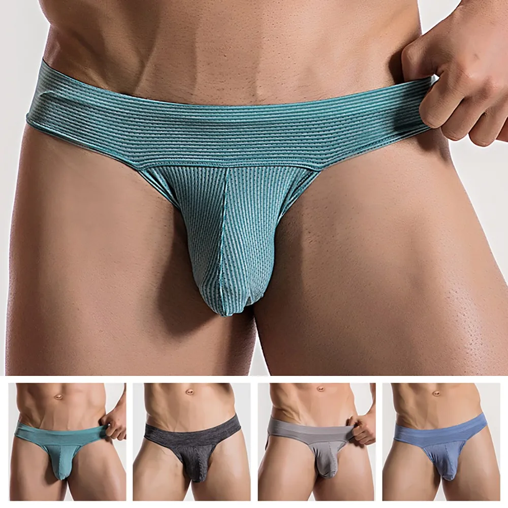 

New Sexy Men Breathable U Convex Bulge Pouch T-Back Thong Briefs Low Rise Underwear Bikini Briefs Gay