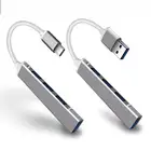 USB-концентратор 4-в-1 и многопортовый адаптер Type-C, совместимый с MacBook Pro, компьютером Type-C на 4 USB 3,0, кабель для зарядки и передачи данных телефона