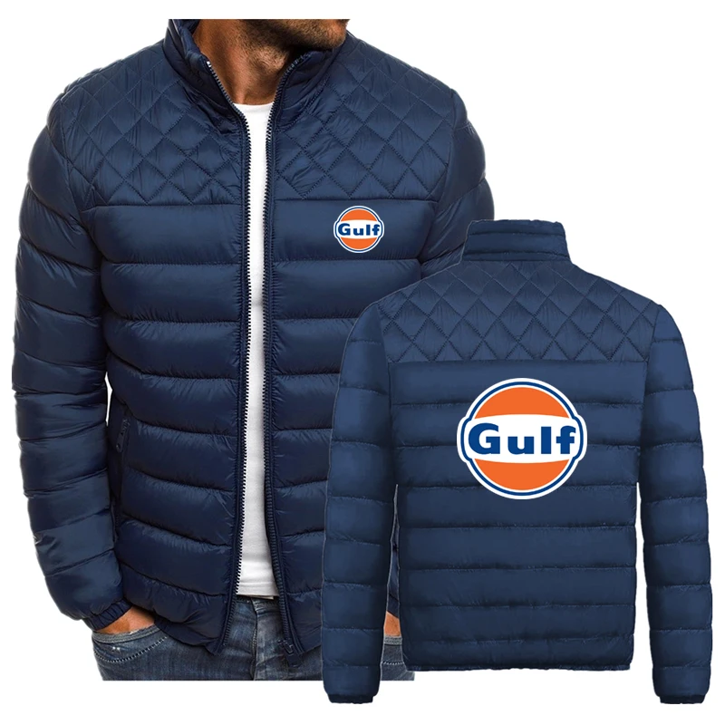 

Outono e inverno GULF masculino algodão acolchoado jaqueta simples e elegante ling grid algodão acolchoado jaqueta masculina
