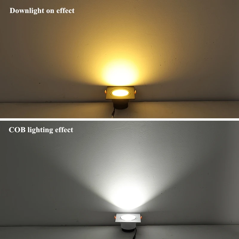 

Square Recessed COB Downlight COB 14W 20W 30W 40W 50W 60W LED Ceiling Lamp AC85-265V Indoor LED Spot Light With Driver