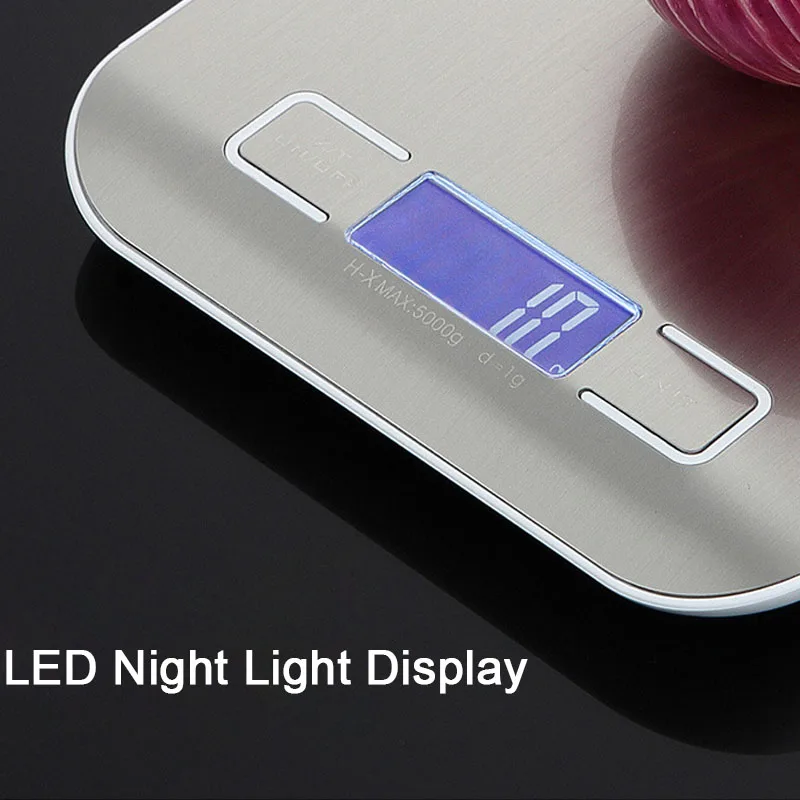 Бытовые кухонные весы тонкие цифровые точные электронные с ЖК-дисплеем
