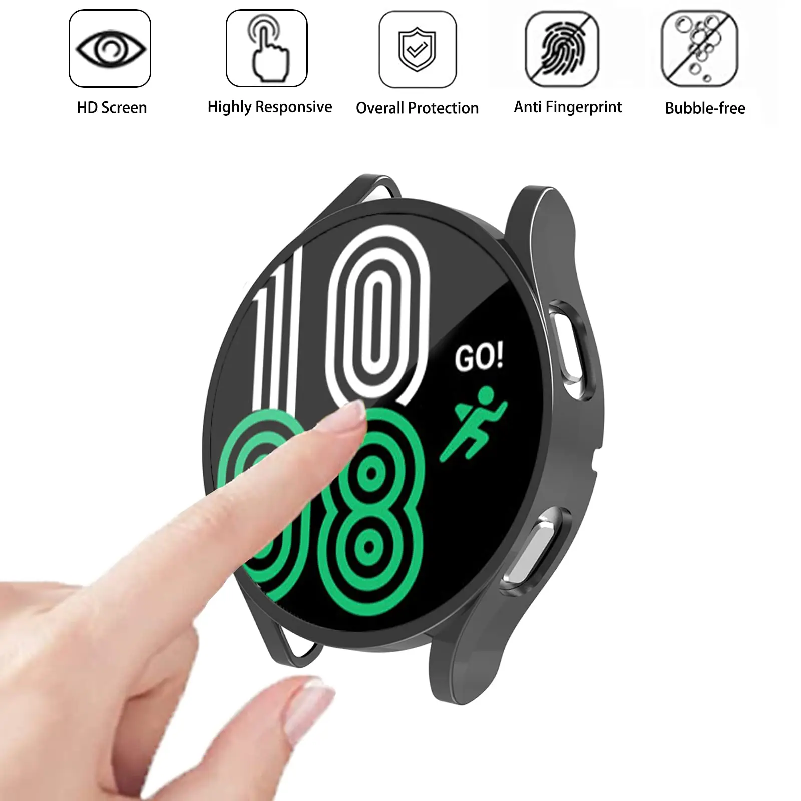 Case for samsung Galaxy watch 4/5 40mm 44mm/ 4 classic 46mm 42mm TPU Plated all-around Screen protector cover bumper Accessories