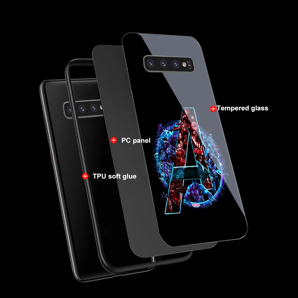 Стекло чехол для samsung Galaxy S10 S10e S9 S8 S7 Примечание 10 9 8 A30 A40 A50 A70 A6 A7 A8 A9 J4 J6 J7 плюс 2018 с