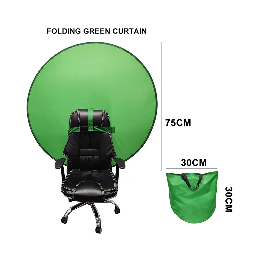 

75/120cm Green Screen Circular Photography Background Photo Portable Reflector For Live Streaming YouTube Video Studio