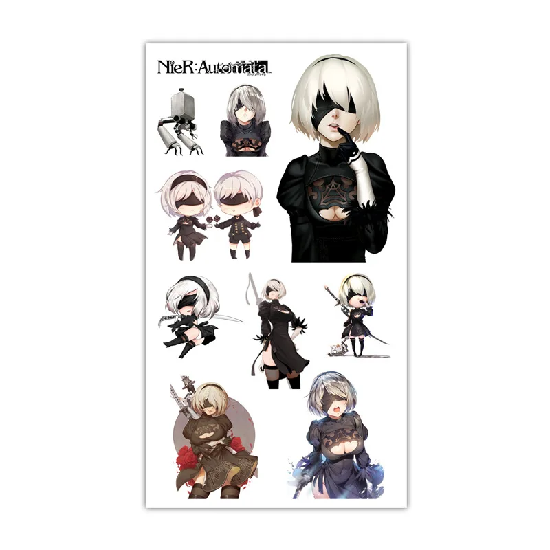 1 шт. NieR: Автоматическая тату наклейка аниме стикер переводная вода временная
