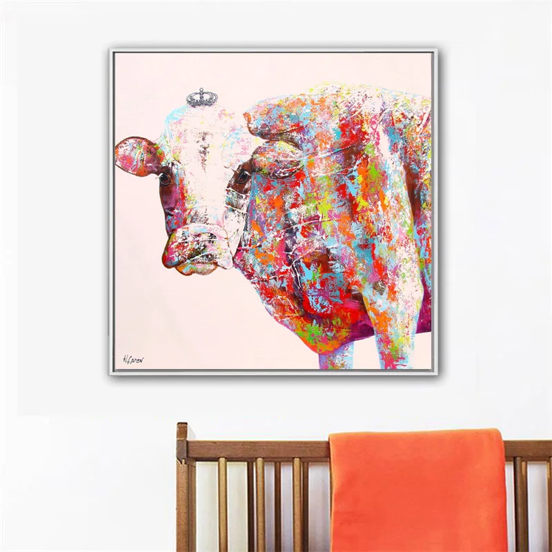 RELIABLI искусство Highland корова животное масляная живопись красочный холст печать
