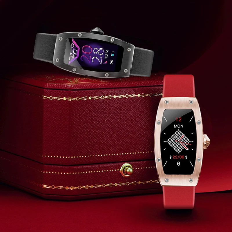 

KUMI K18 Luxury Women Smart Watch Swarivski Crystal Wristband Heart Rate Health Monitor Smartwatch for Android IOS Sumsung