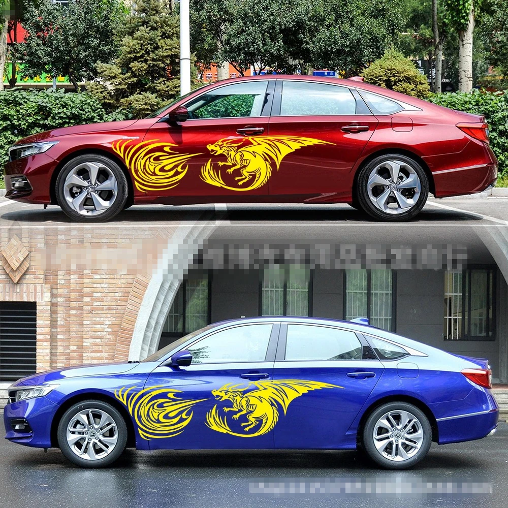 

1 Set 2 Pieces Univeral Car Whole Body Modified Sticker 210x51cm Pterosaur Spitfire Decal Car Styling Accessory