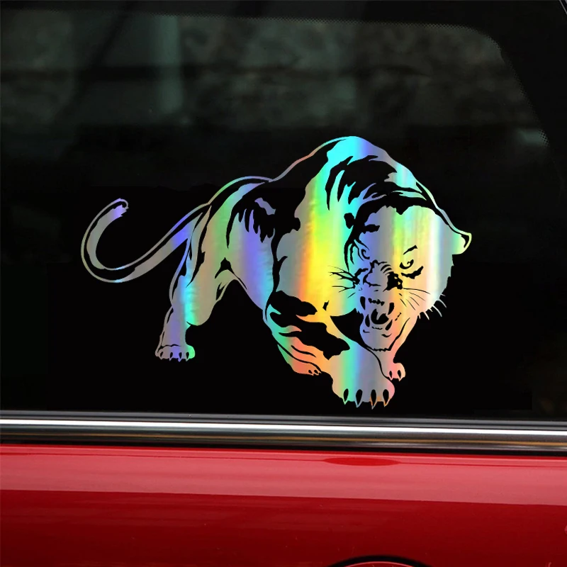 

Car Sticker 3D 19.5X13.6cm Fiery Wild Panther Hunting Funny Sticker on Car Stickers and Decals Rear Window Vinyl Car Styling