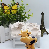 3d cute cows lace resin silicone mold diy chocolate cake candy pastry dessert fondant moulds baking decoration tool kitchenware