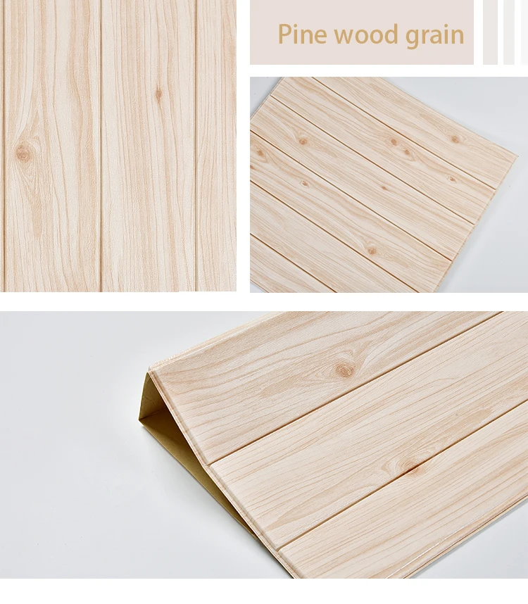 

10pcs 77*70 3D Wooden Wall Sticker Living Room Home Decor PE Foam Waterproof Wall Covering Wallpaper For TV Background Kids Room