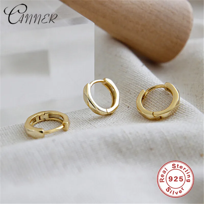 Женские Толстые серьги обручи CANNER золотистые и Серебристые круглые Huggie