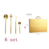 kitchen tableware gold cutlery set stainless steel cutlery set gold fork spoons knives western dinnerware set home dropshipping